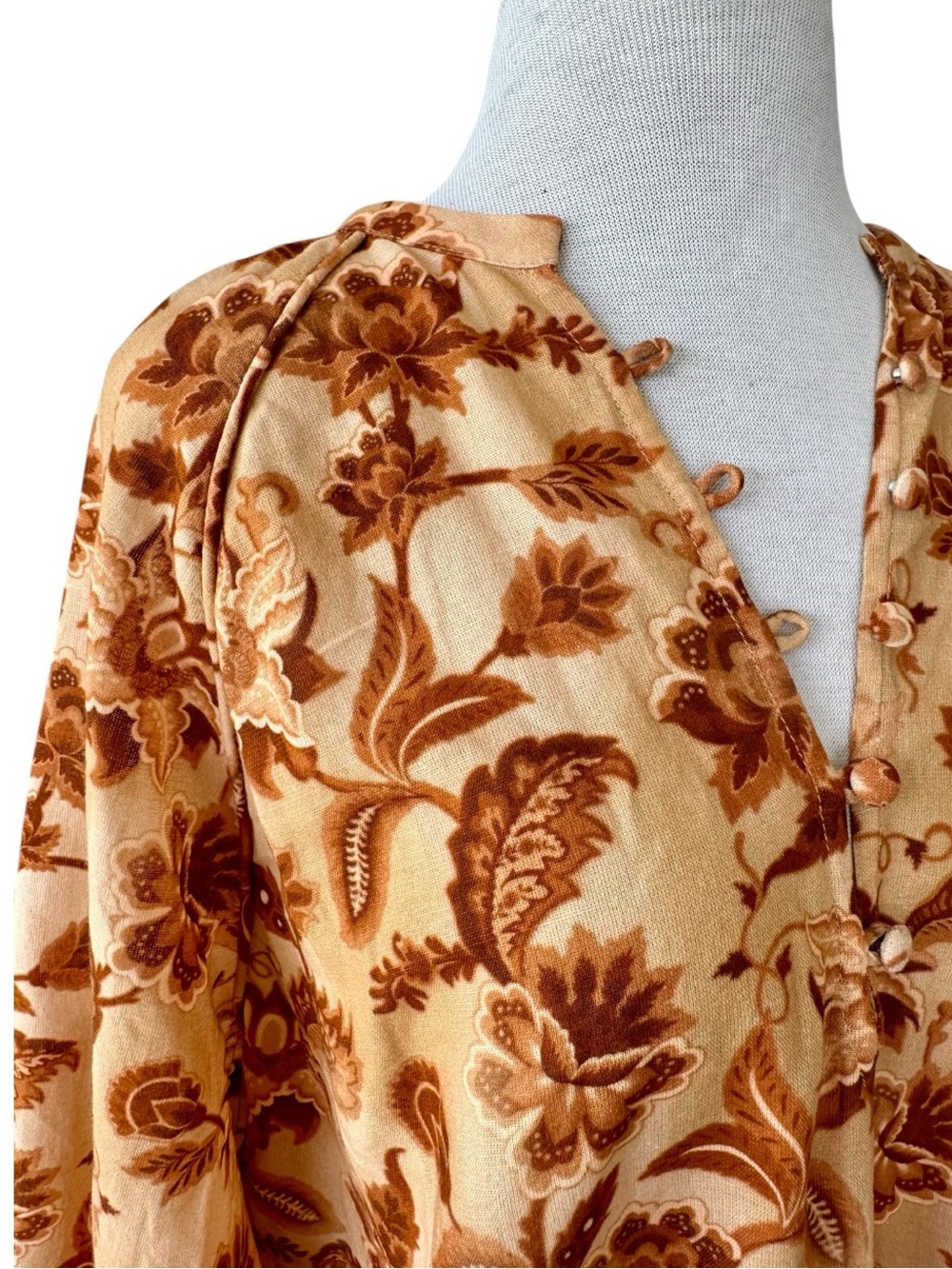 NWT Mason’s Daughter Lyndsey Zorich Floral Mini Dress XL Linen Balloon Sleeve - Picture 5 of 9
